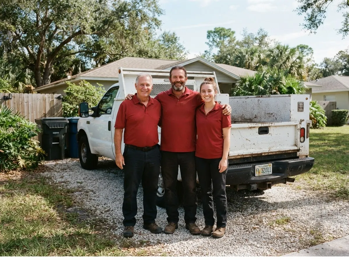 Red Barn Dumpster Rental garbage collection service team in Callahan, FL